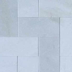 6x12 Herringbone Marble Arctic White